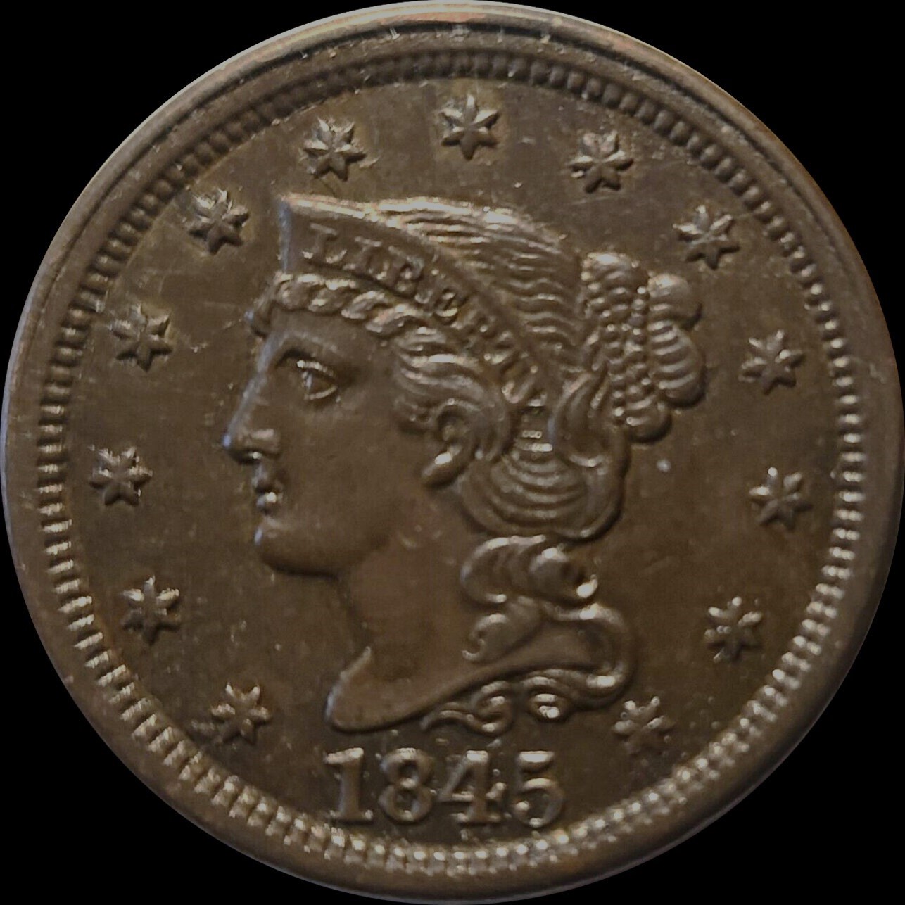 1845-1c-Braided-Hair-Large-Cent-#2